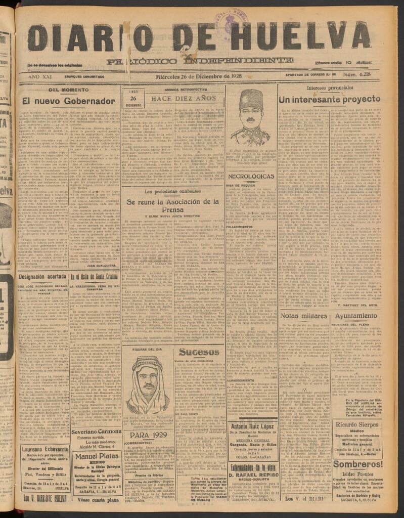 Miniatura de Diario de Huelva : periódico independiente del 26 de diciembre de 1928