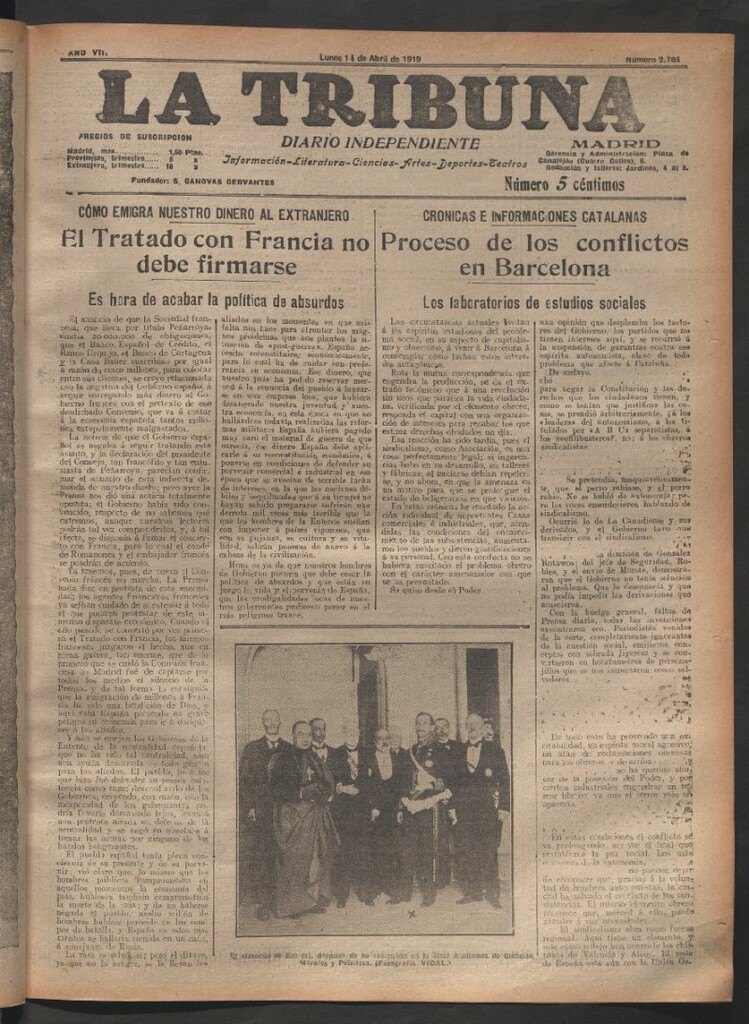 Miniatura de La Tribuna del 14 de abril de 1919