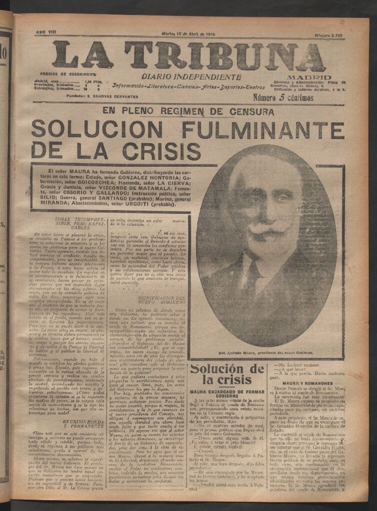 Miniatura de La Tribuna del 15 de abril de 1919