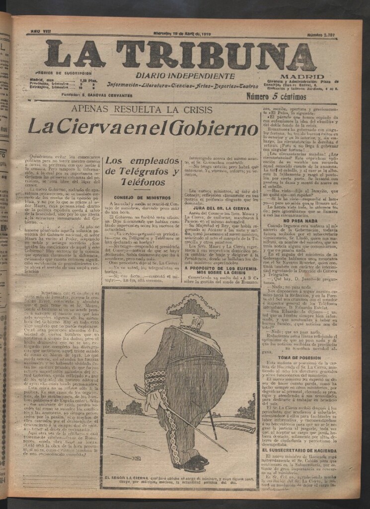 Miniatura de La Tribuna del 16 de abril de 1919