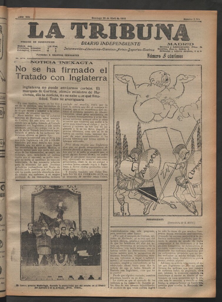 Miniatura de La Tribuna del 20 de abril de 1919