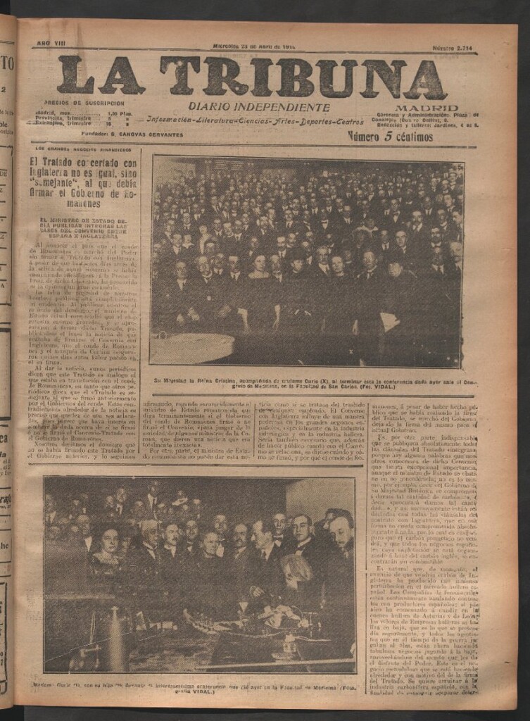 Miniatura de La Tribuna del 23 de abril de 1919