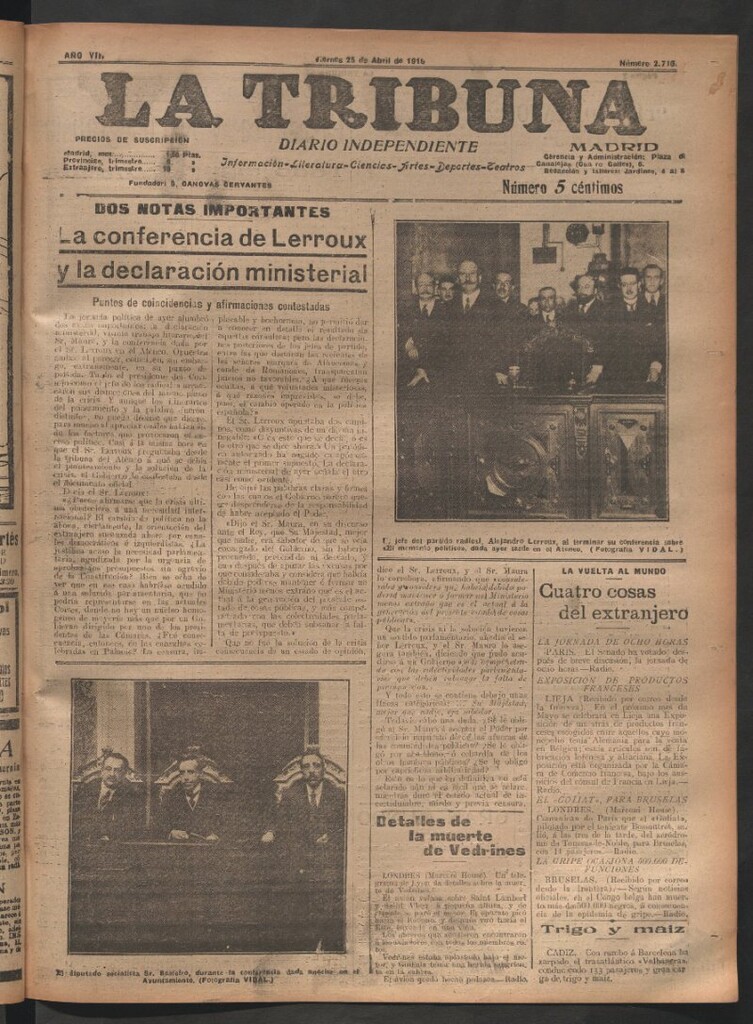 Miniatura de La Tribuna del 25 de abril de 1919