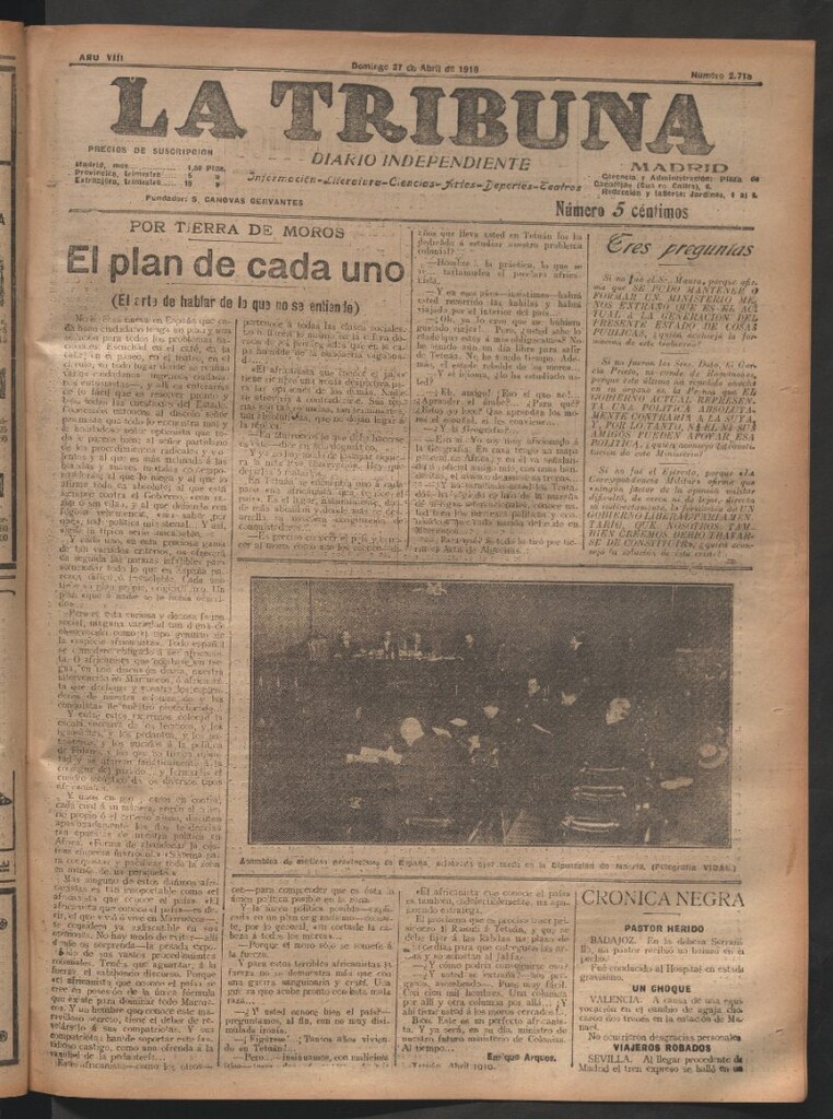 Miniatura de La Tribuna del 27 de abril de 1919