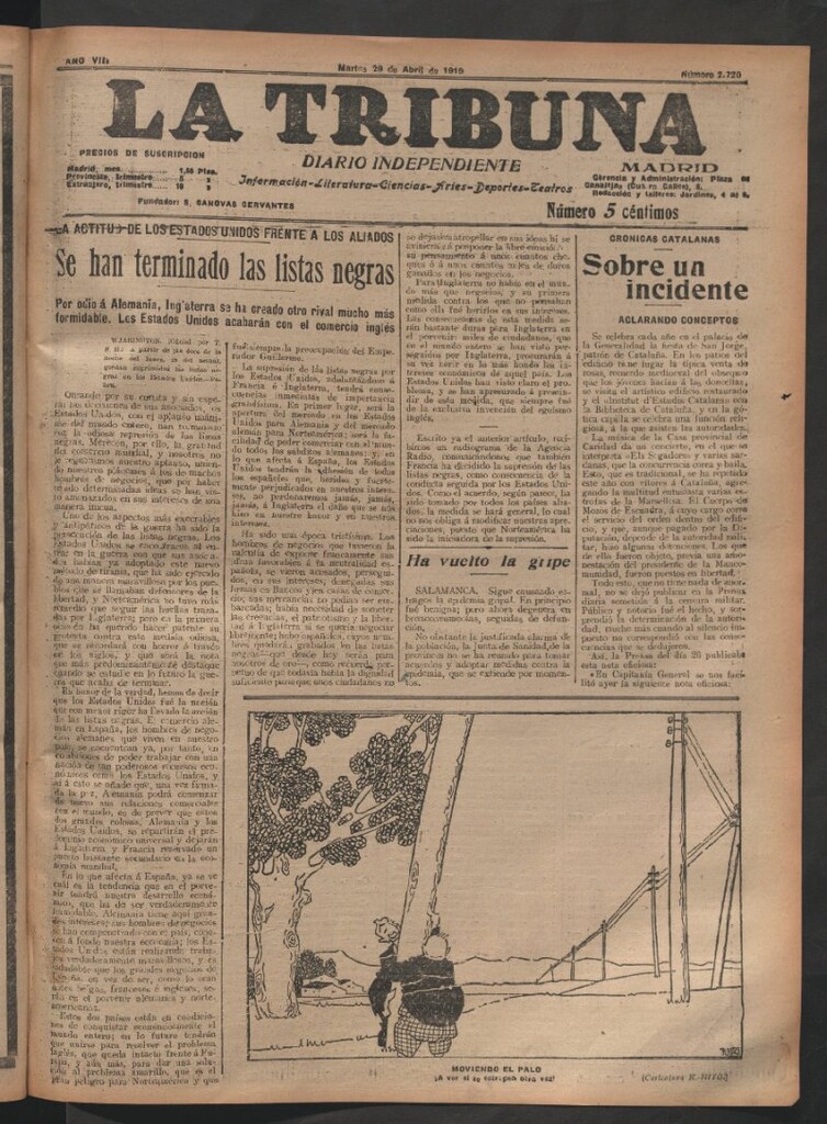 Miniatura de La Tribuna del 29 de abril de 1919