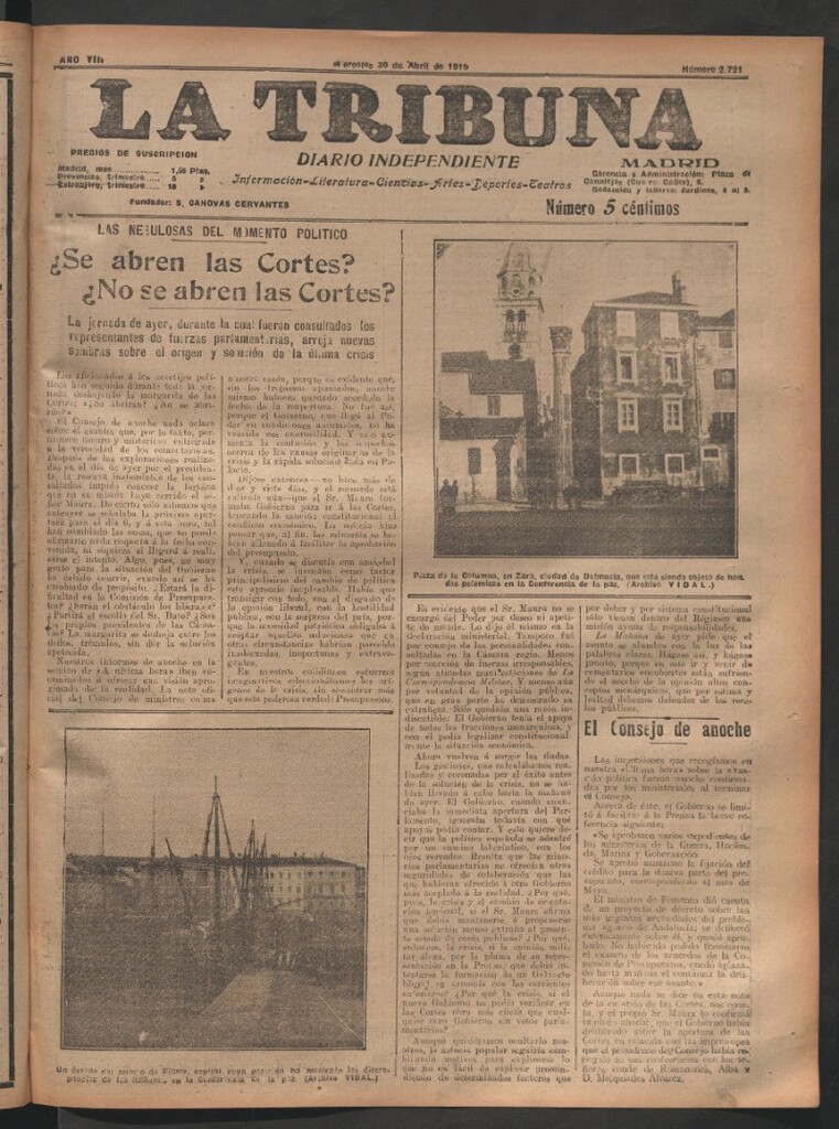 Miniatura de La Tribuna del 30 de abril de 1919