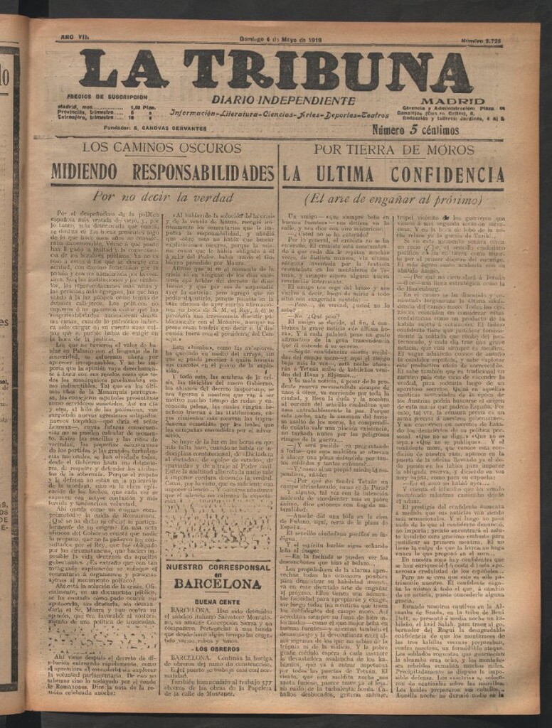 Miniatura de La Tribuna del 4 de mayo de 1919