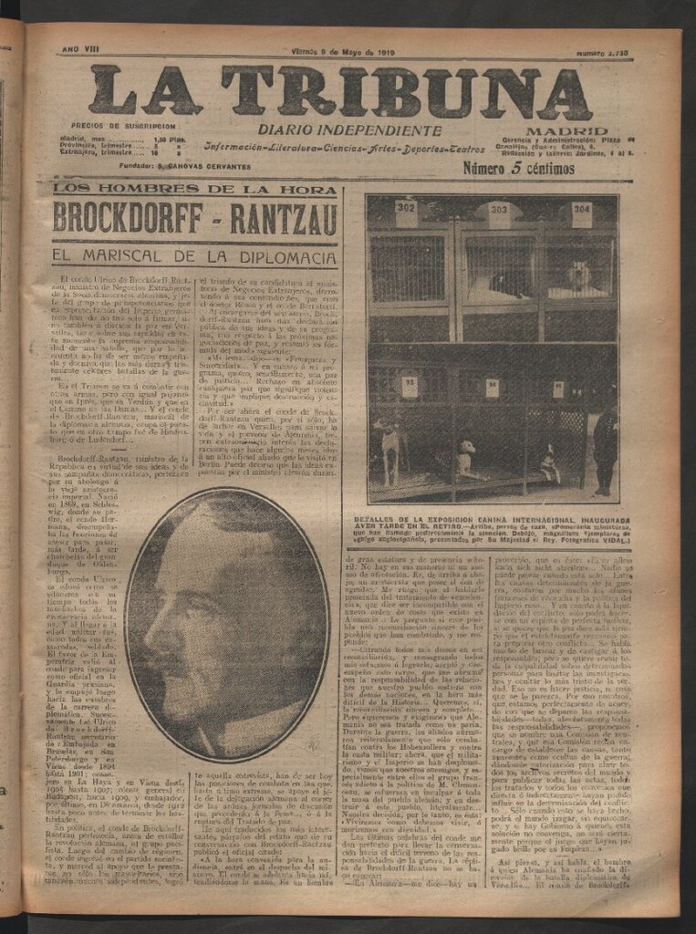 Miniatura de La Tribuna del 9 de mayo de 1919