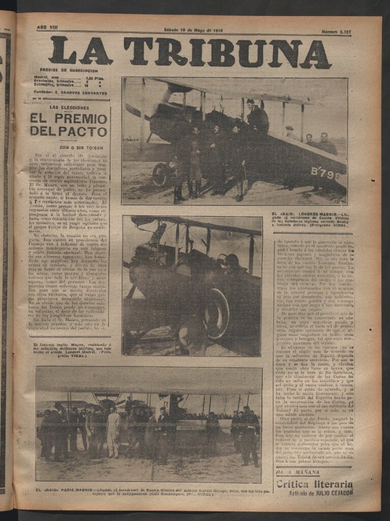 Miniatura de La Tribuna del 10 de mayo de 1919