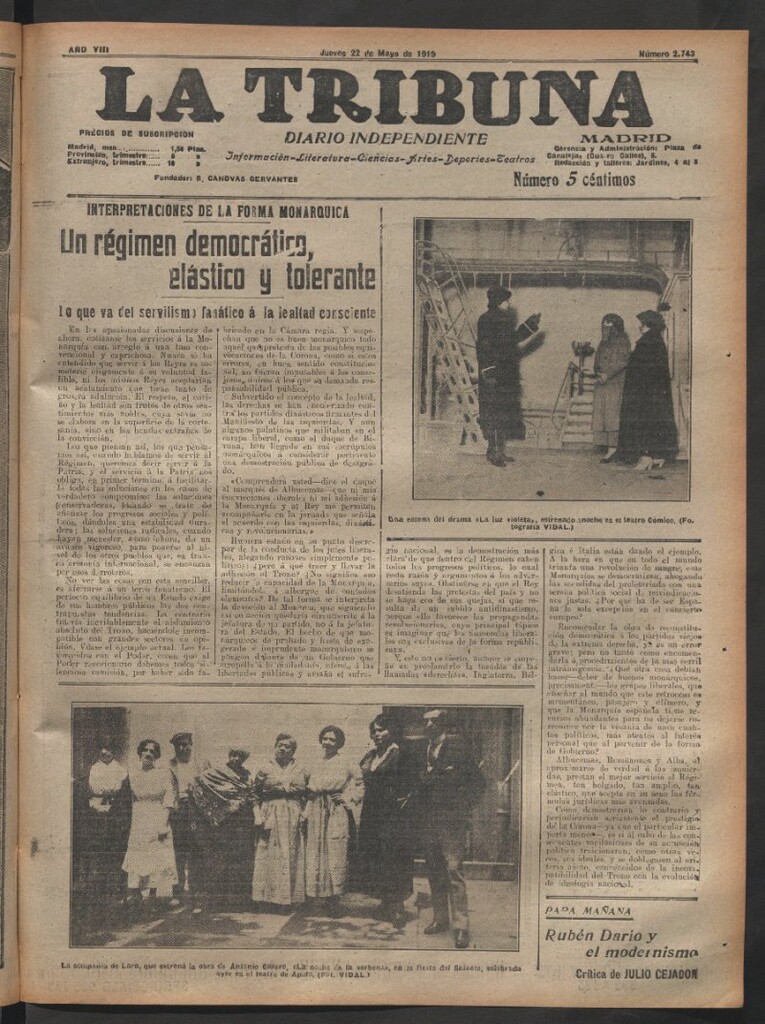 Miniatura de La Tribuna del 22 de mayo de 1919