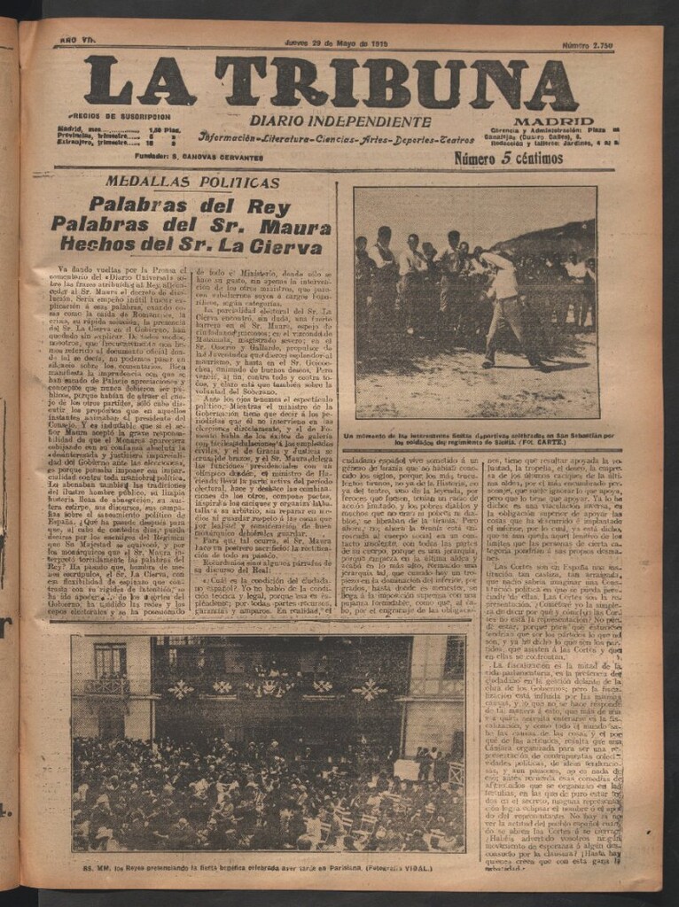 Miniatura de La Tribuna del 29 de mayo de 1919
