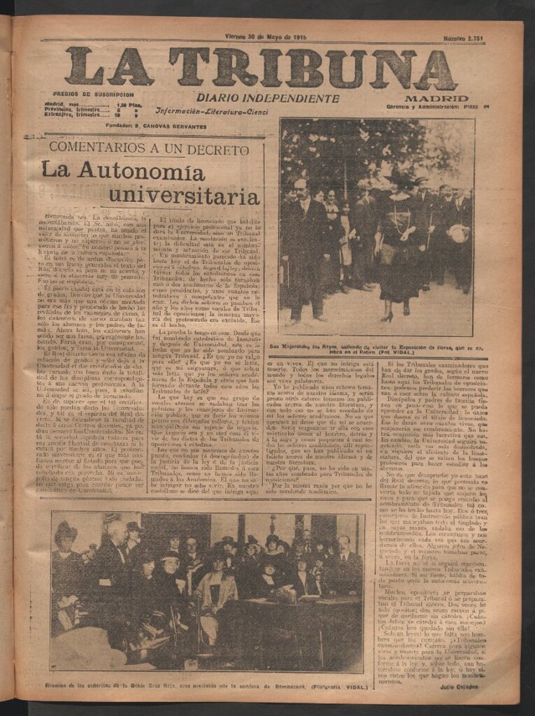 Miniatura de La Tribuna del 30 de mayo de 1919