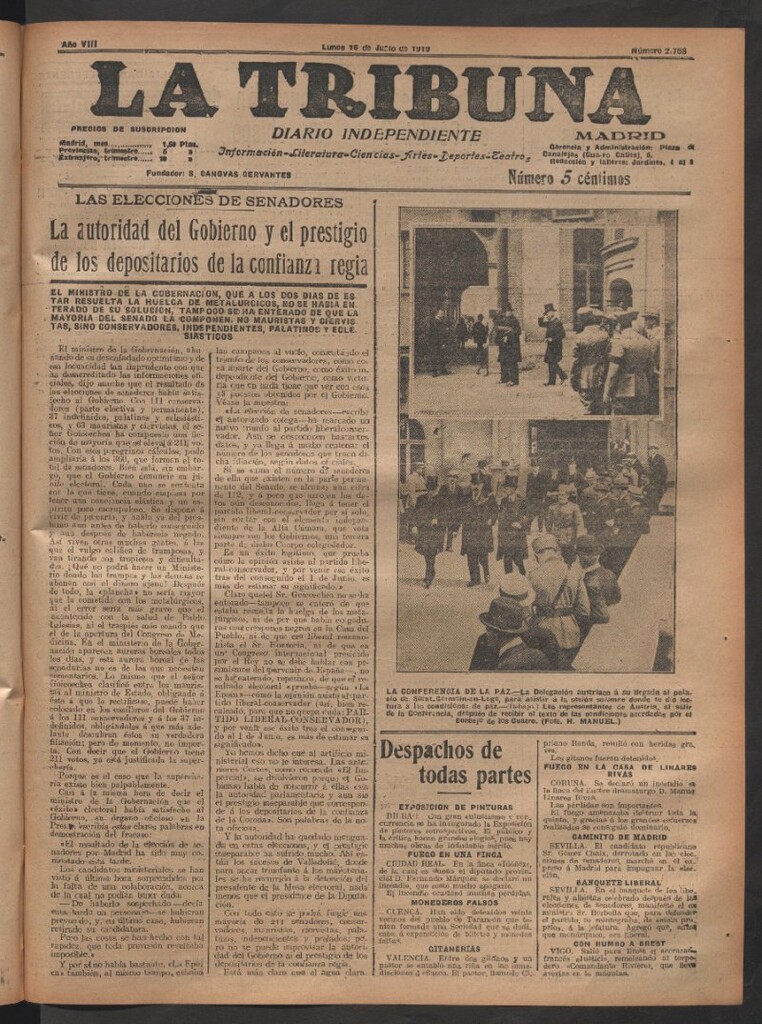 Miniatura de La Tribuna del 16 de junio de 1919