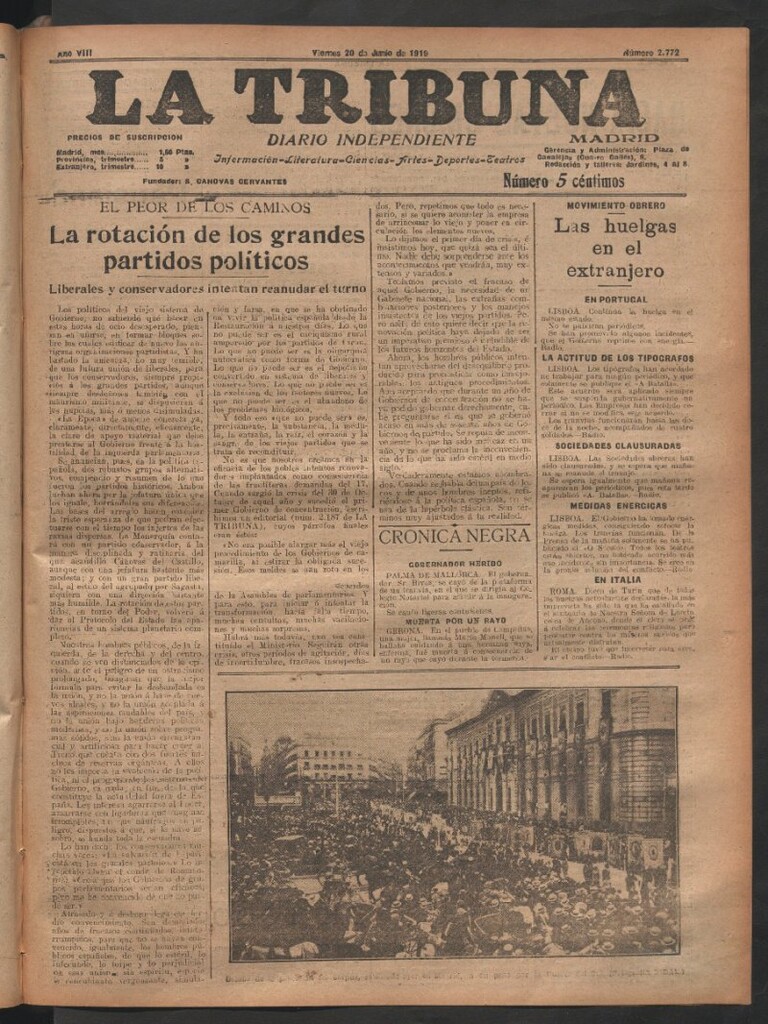 Miniatura de La Tribuna del 20 de junio de 1919