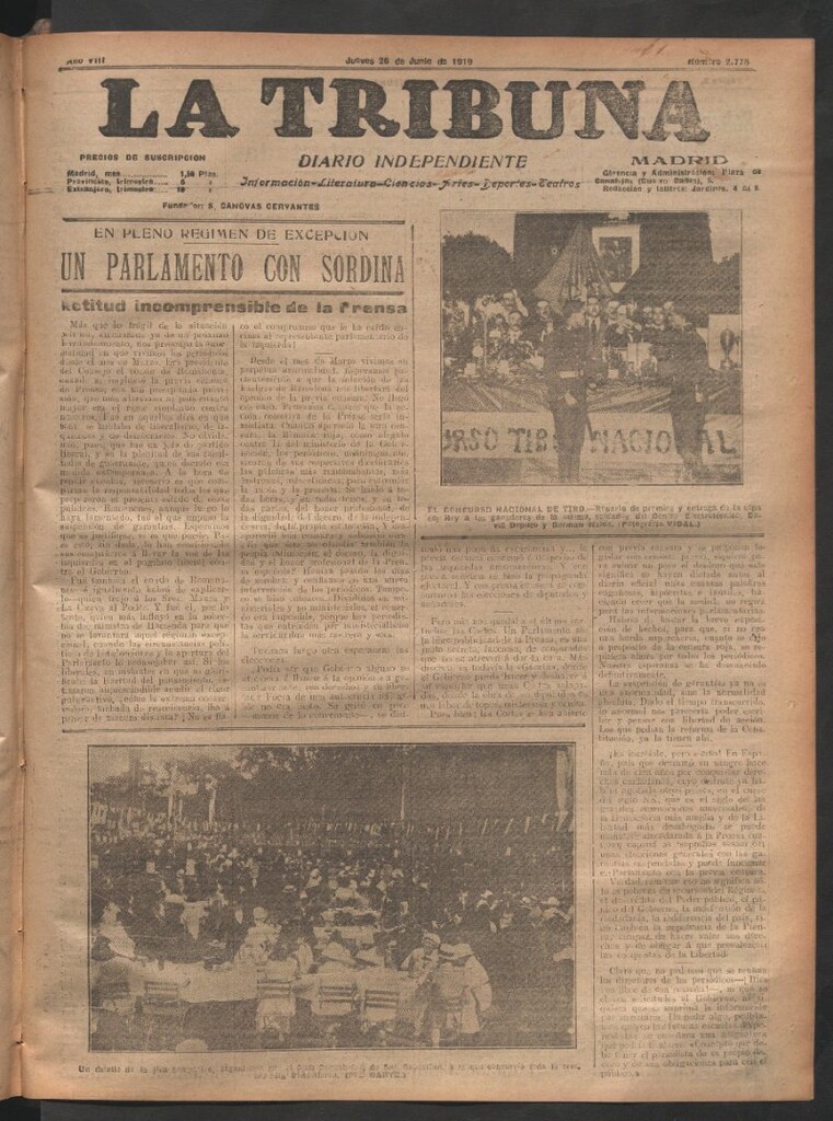 Miniatura de La Tribuna del 26 de junio de 1919
