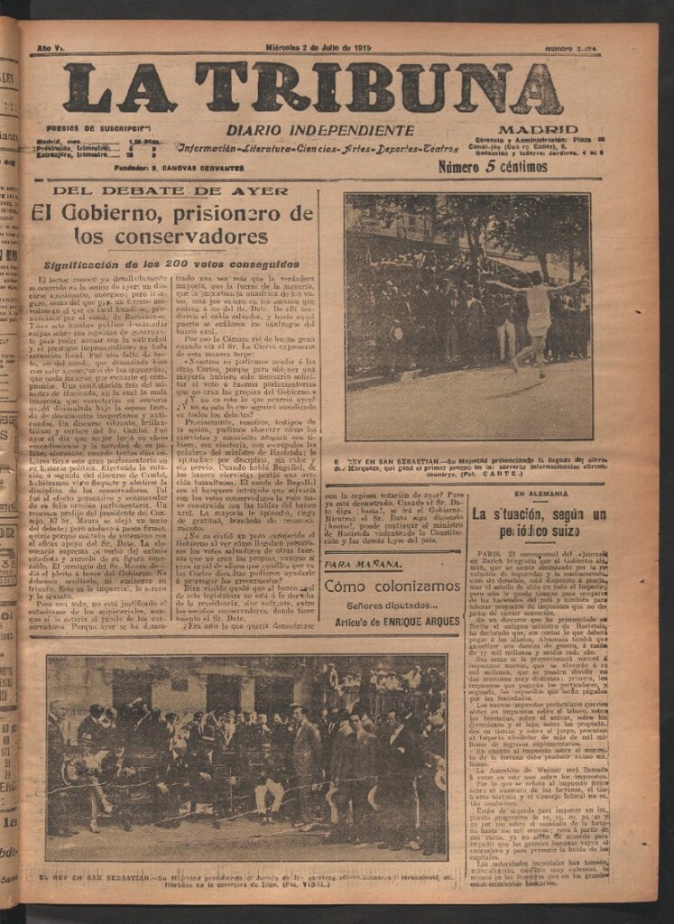 Miniatura de La Tribuna del 2 de julio de 1919
