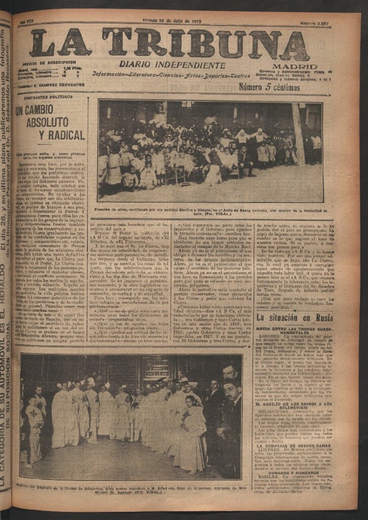 Miniatura de La Tribuna del 25 de julio de 1919