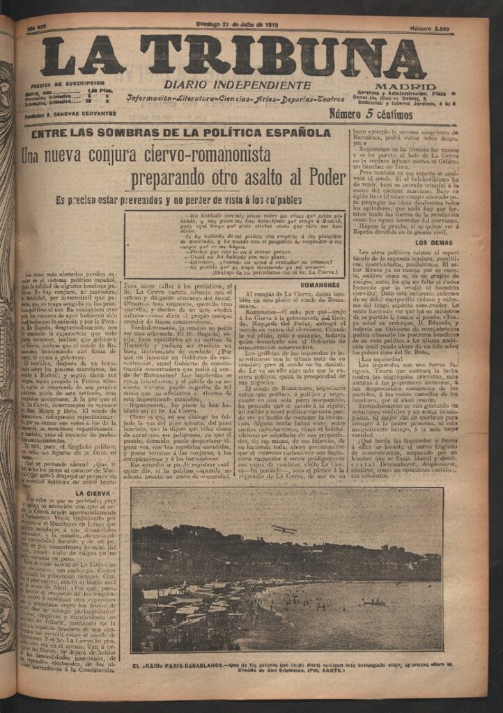 Miniatura de La Tribuna del 27 de julio de 1919