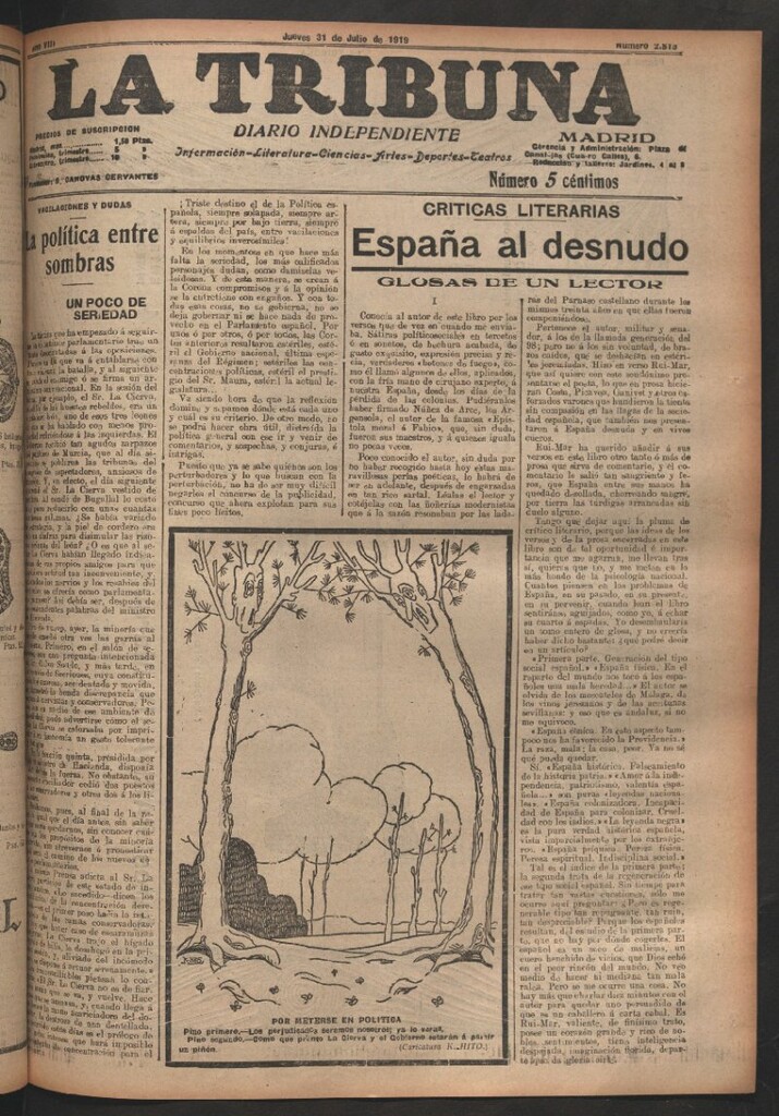 Miniatura de La Tribuna del 31 de julio de 1919