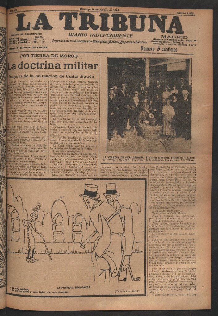 Miniatura de La Tribuna del 10 de agosto de 1919