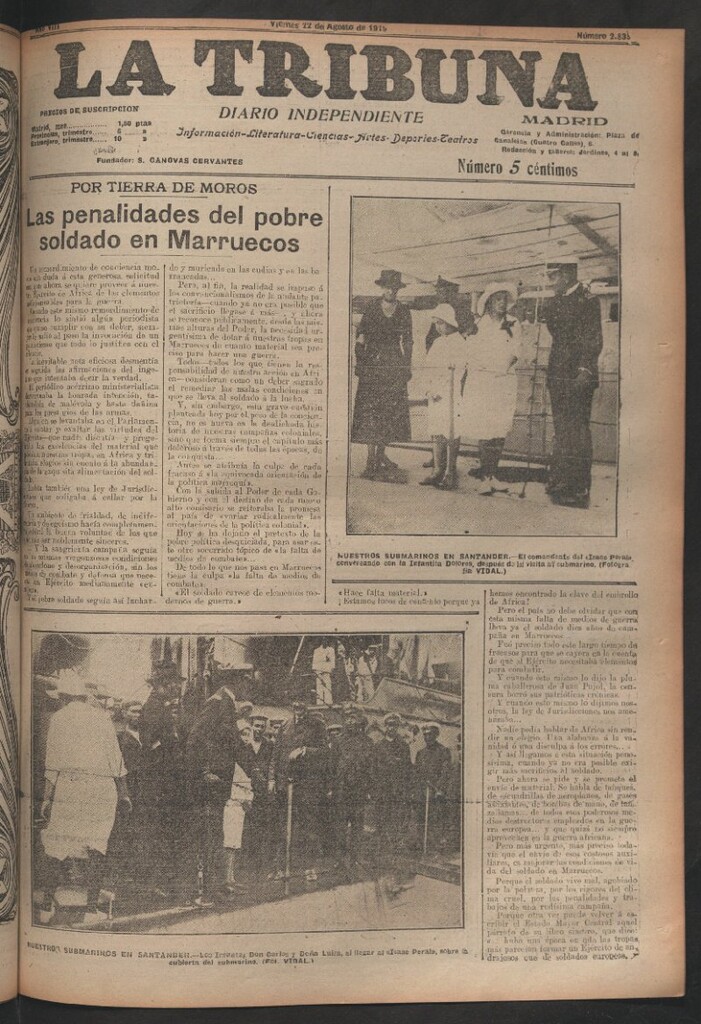 Miniatura de La Tribuna del 22 de agosto de 1919
