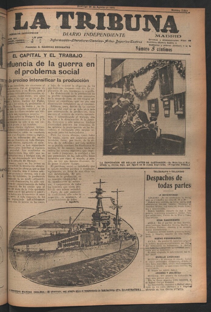 Miniatura de La Tribuna del 24 de agosto de 1919