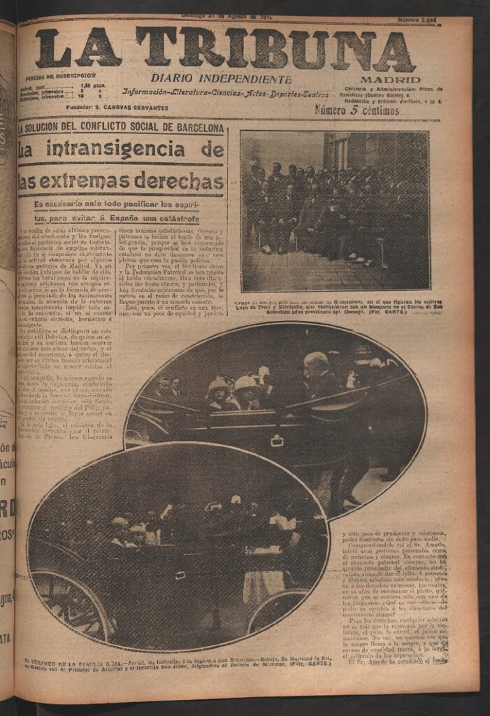 Miniatura de La Tribuna del 31 de agosto de 1919