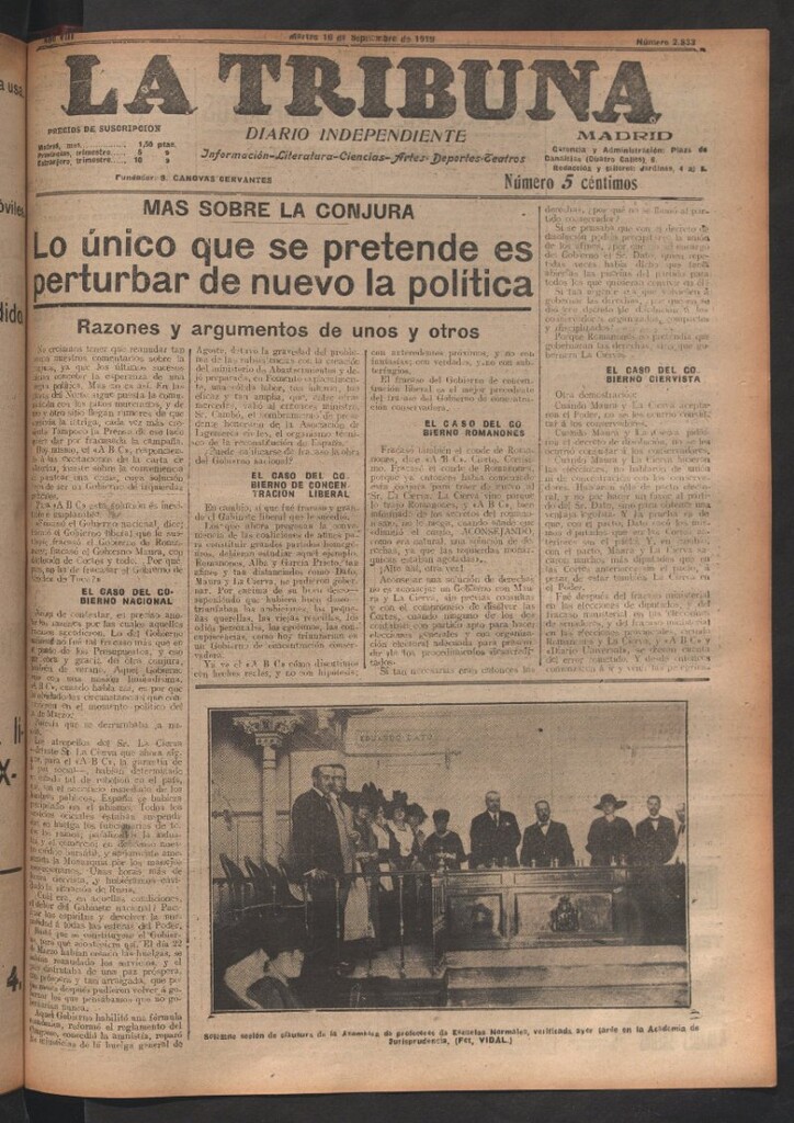 Miniatura de La Tribuna del 16 de septiembre de 1919
