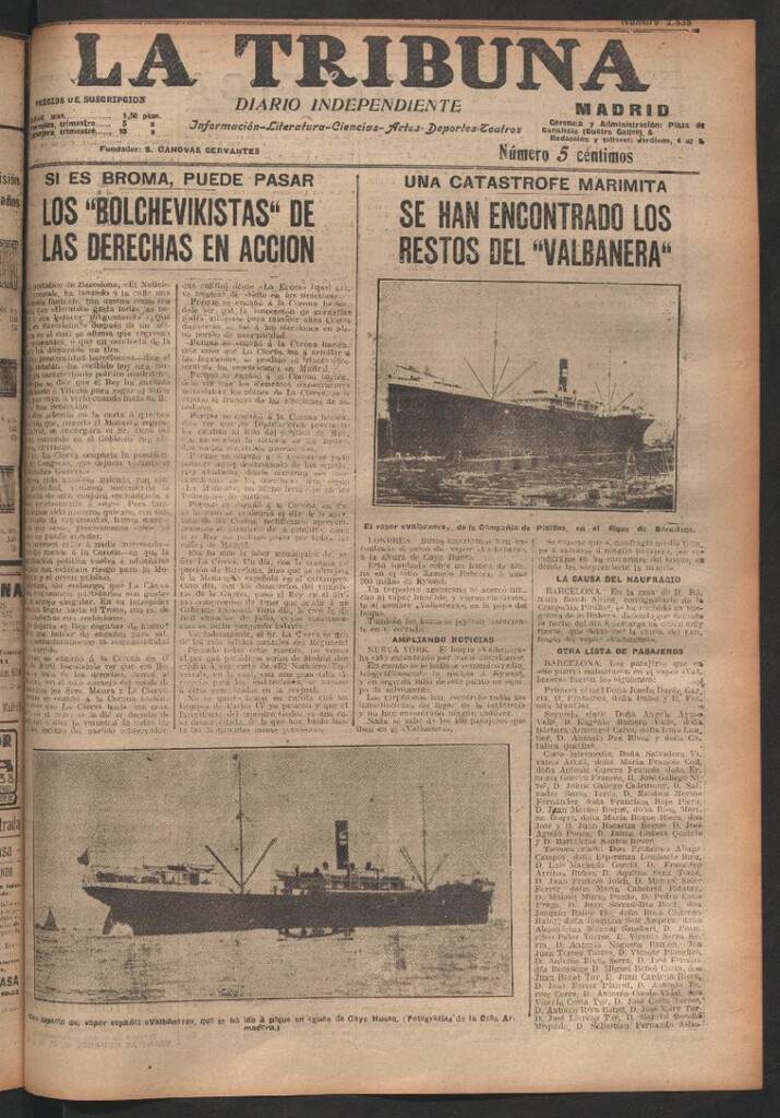 Miniatura de La Tribuna del 21 de septiembre de 1919
