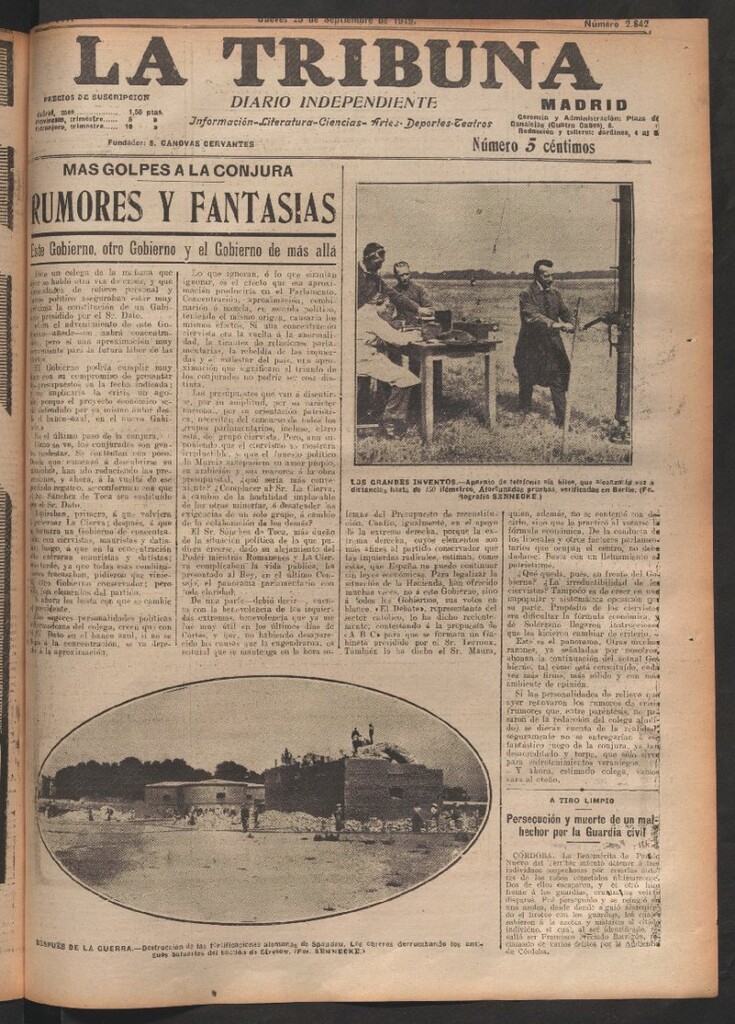 Miniatura de La Tribuna del 25 de septiembre de 1919