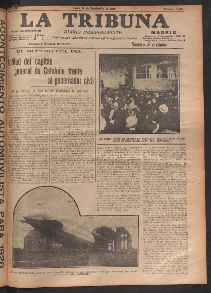 Miniatura de La Tribuna del 29 de septiembre de 1919