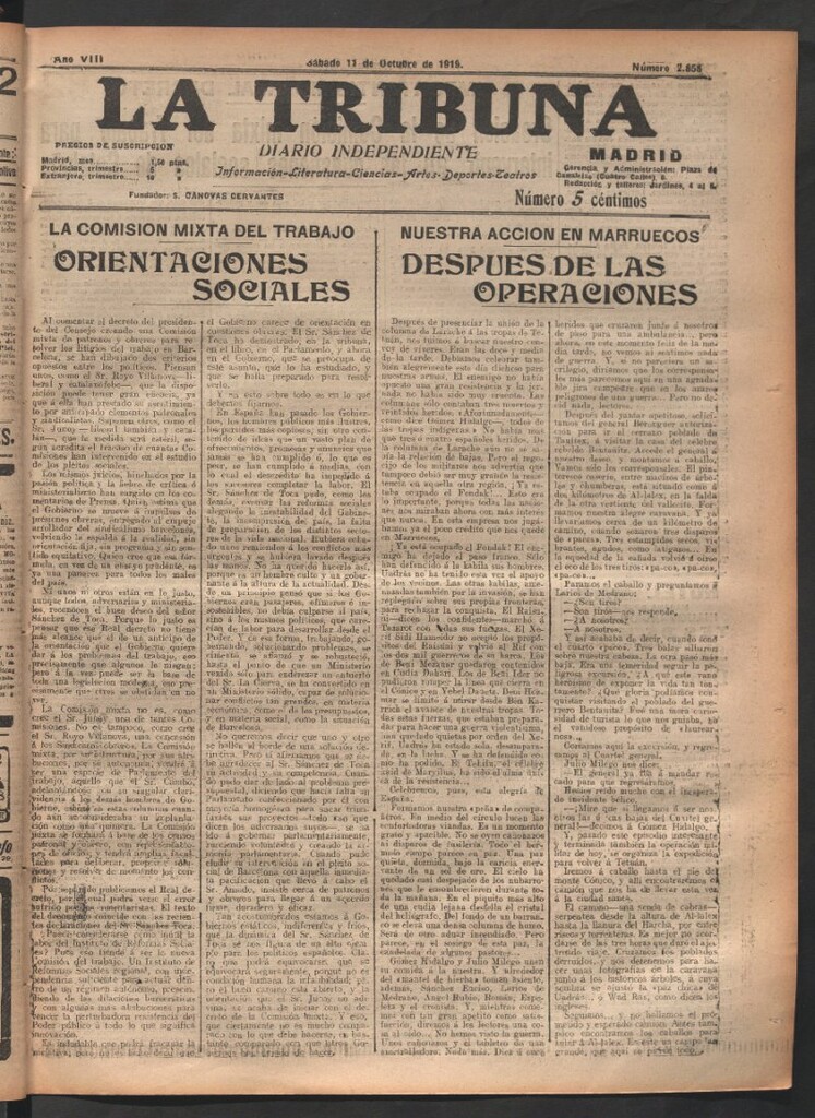 Miniatura de La Tribuna del 11 de octubre de 1919