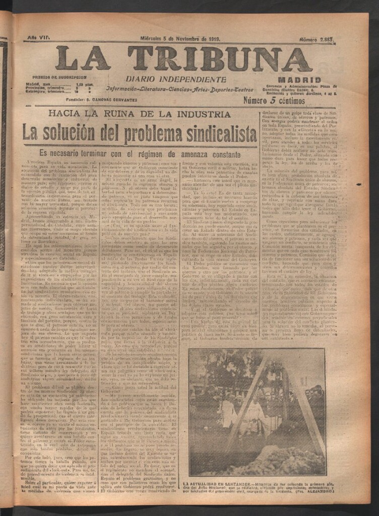Miniatura de La Tribuna del 5 de noviembre de 1919