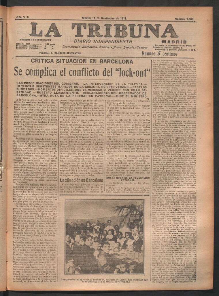 Miniatura de La Tribuna del 11 de noviembre de 1919