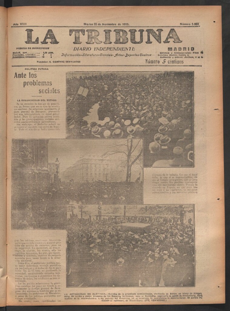 Miniatura de La Tribuna del 25 de noviembre de 1919