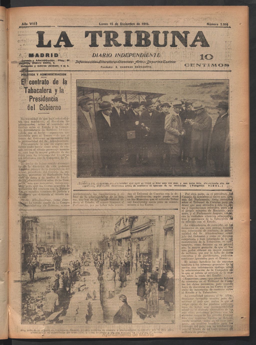 Miniatura de La Tribuna del 15 de diciembre de 1919