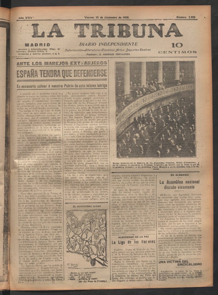 Miniatura de La Tribuna del 19 de diciembre de 1919