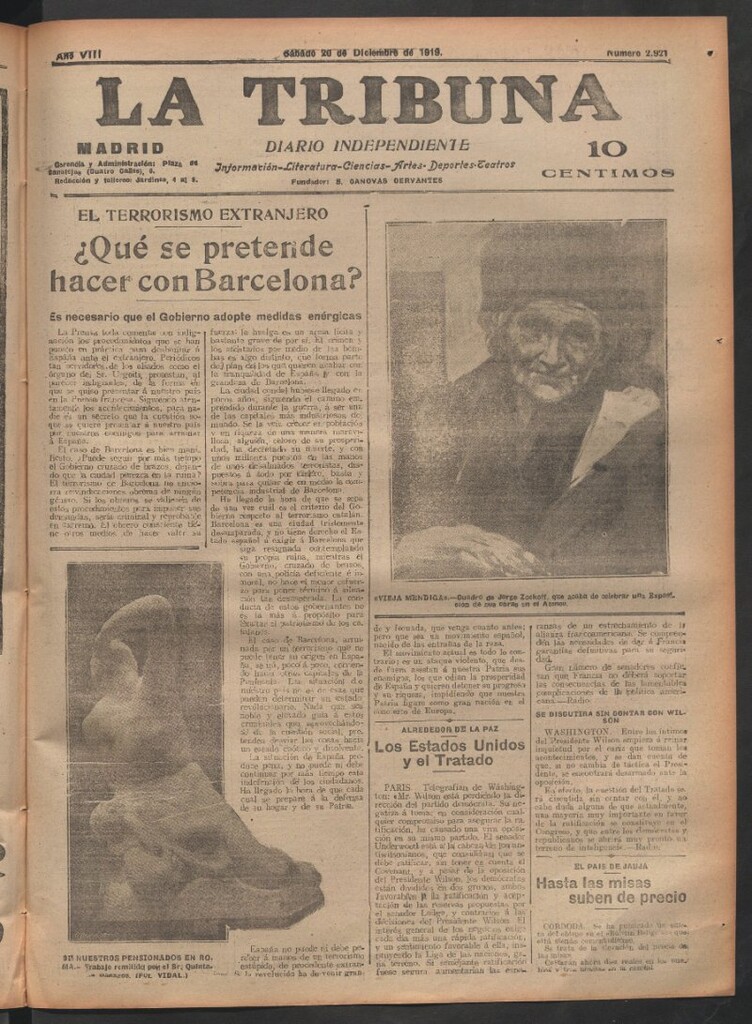 Miniatura de La Tribuna del 20 de diciembre de 1919