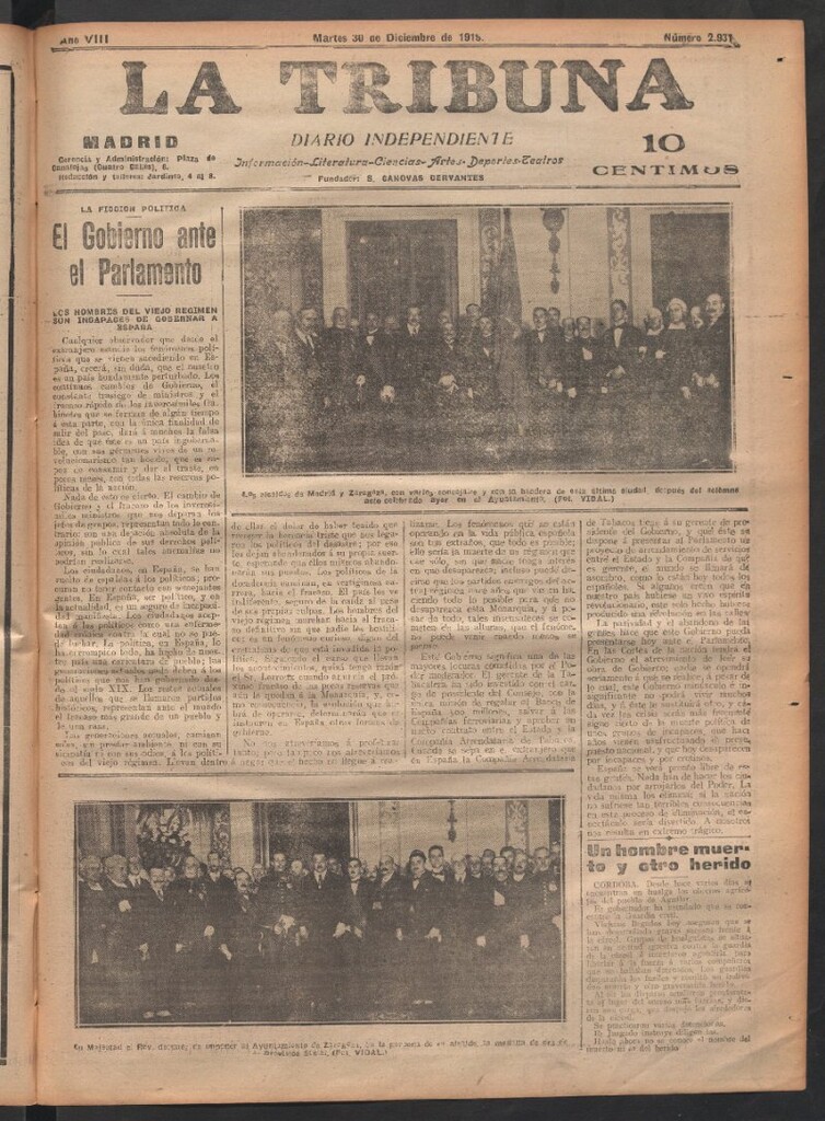 Miniatura de La Tribuna del 30 de diciembre de 1919
