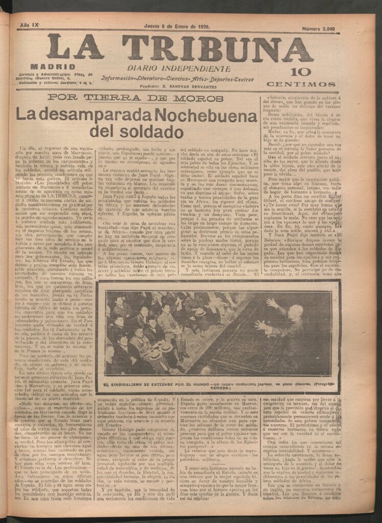 Miniatura de La Tribuna del 8 de enero de 1920