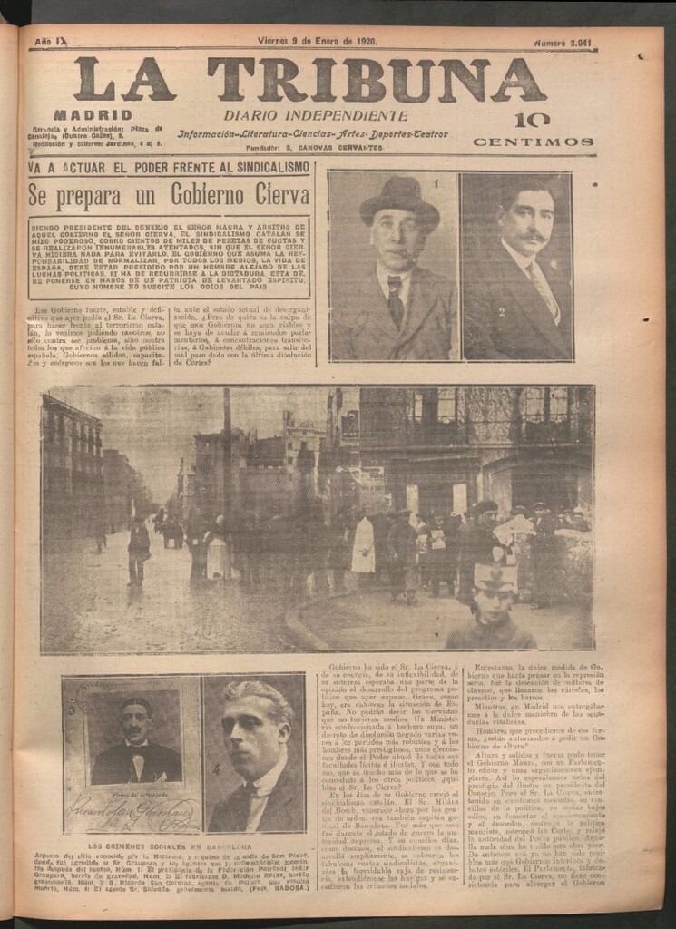 Miniatura de La Tribuna del 9 de enero de 1920