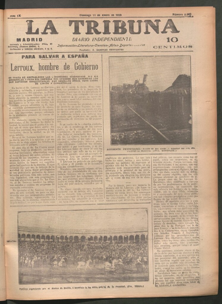 Miniatura de La Tribuna del 11 de enero de 1920