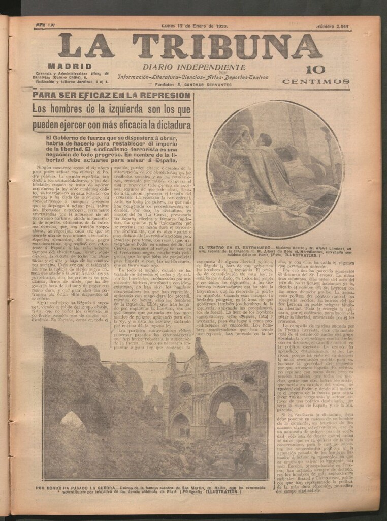 Miniatura de La Tribuna del 12 de enero de 1920