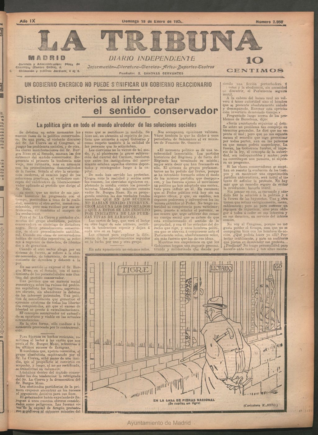 Miniatura de La Tribuna del 18 de enero de 1920