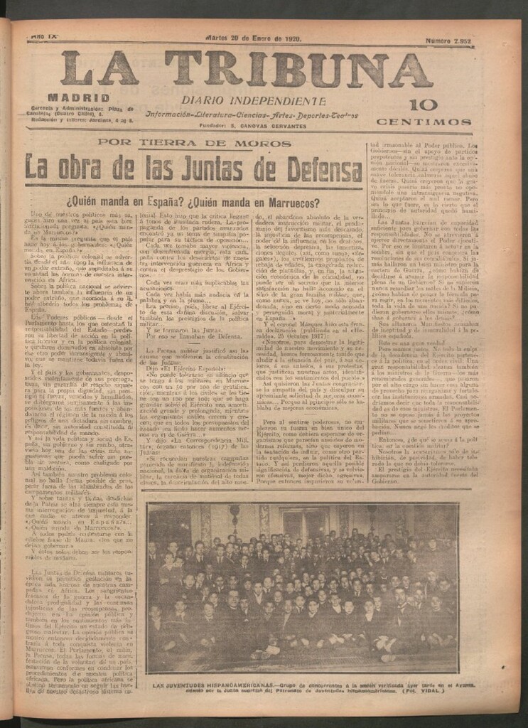 Miniatura de La Tribuna del 20 de enero de 1920