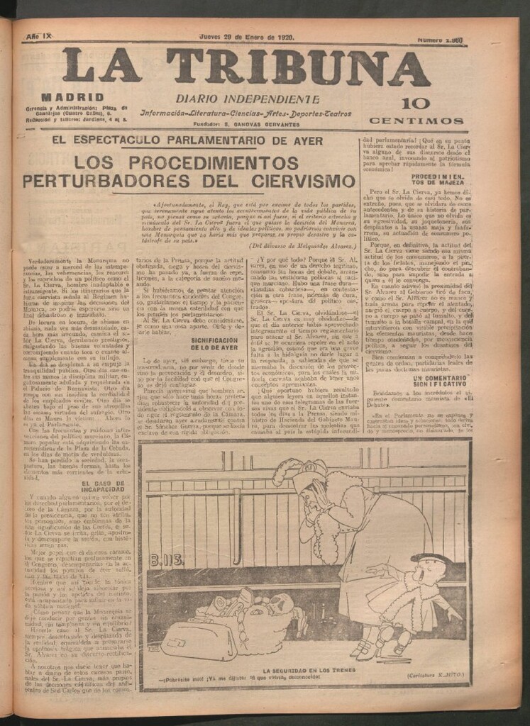 Miniatura de La Tribuna del 29 de enero de 1920