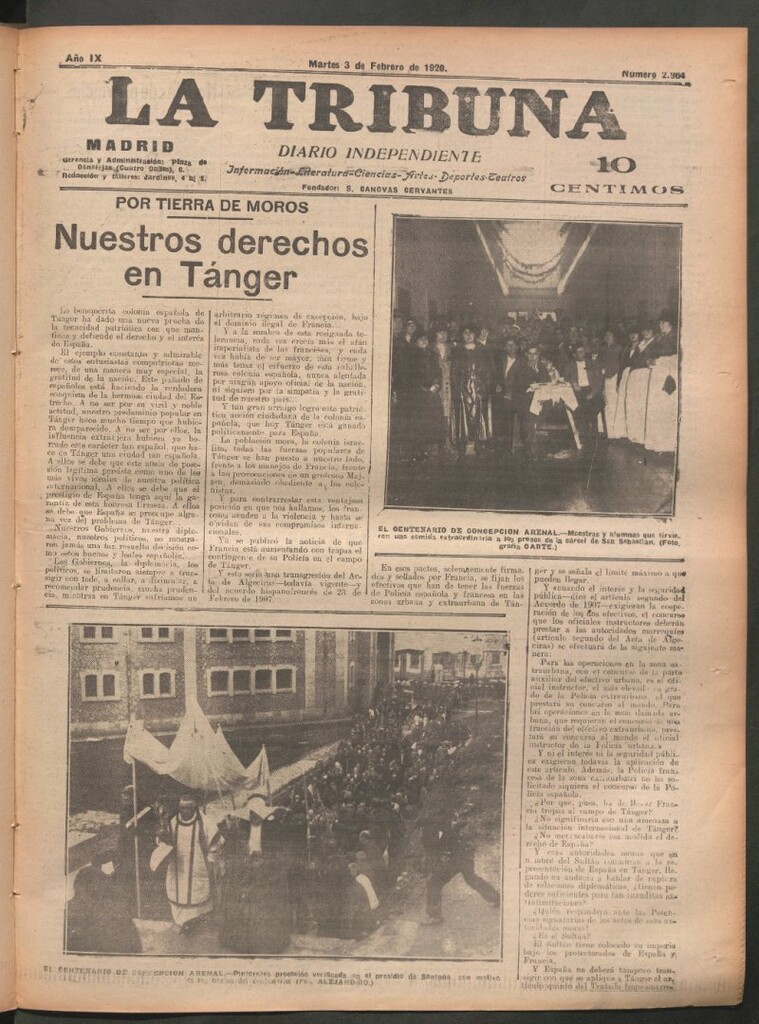 Miniatura de La Tribuna del 3 de febrero de 1920