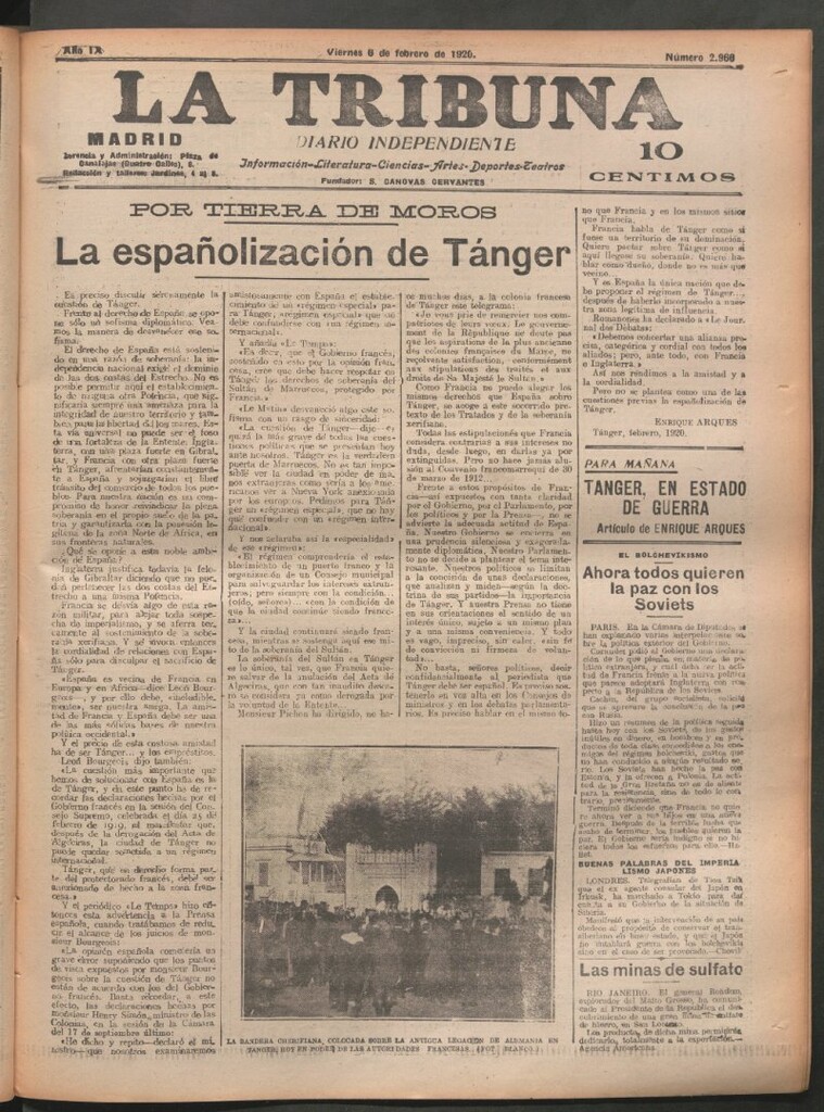 Miniatura de La Tribuna del 6 de febrero de 1920