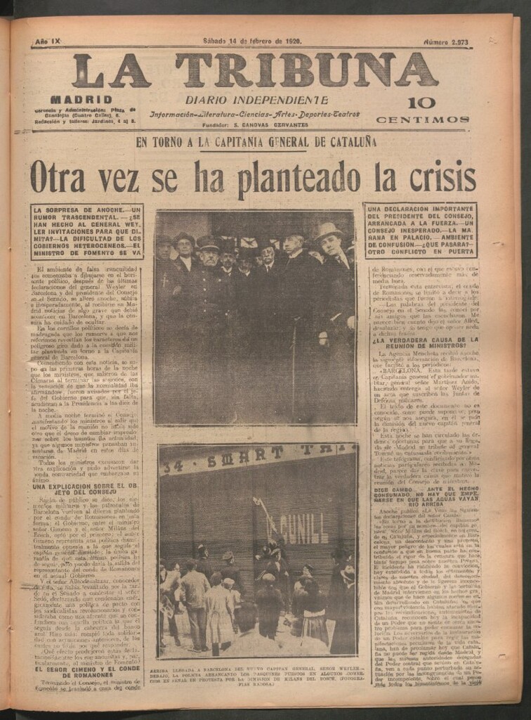 Miniatura de La Tribuna del 14 de febrero de 1920