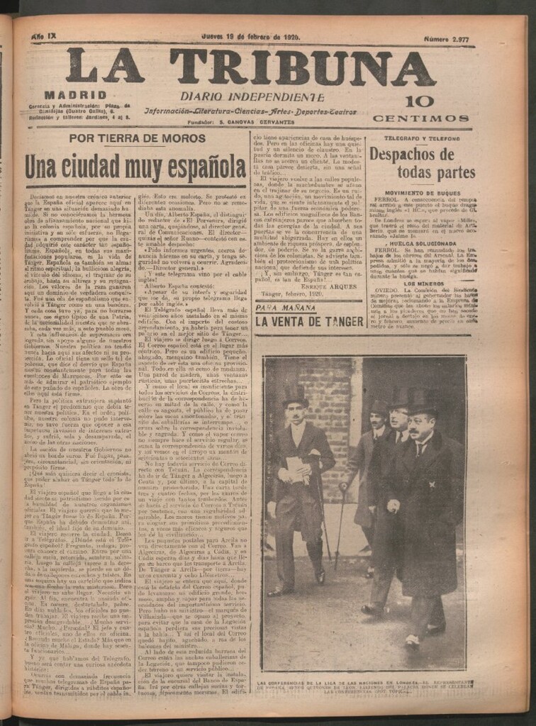 Miniatura de La Tribuna del 19 de febrero de 1920